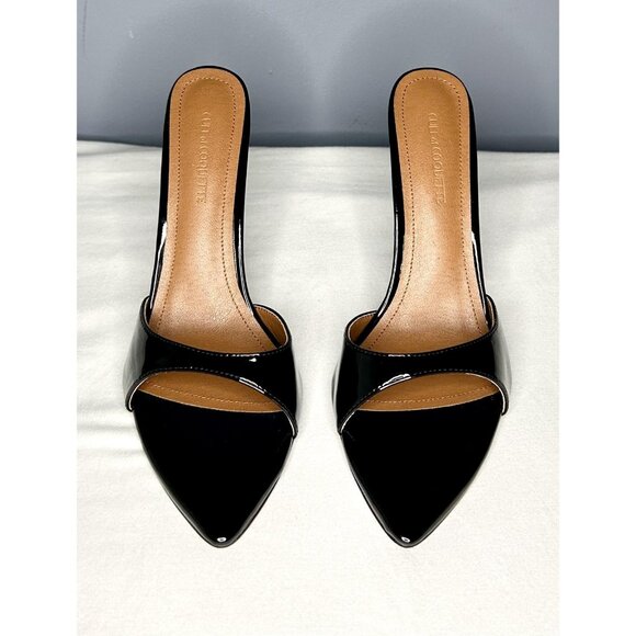 Cult of Coquette Shoes Gia Mules Size 11 Patent Pointed Toe High Heel Sexy Vegan - Picture 12 of 14